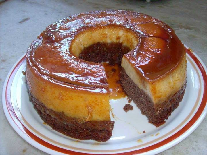 Bolo Pudim de chocolate