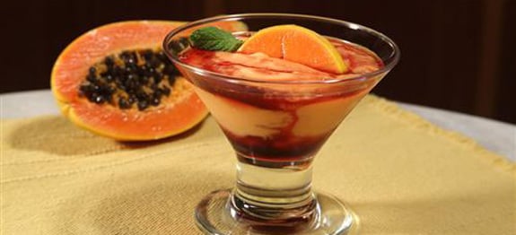 Mousse mamão com cassis