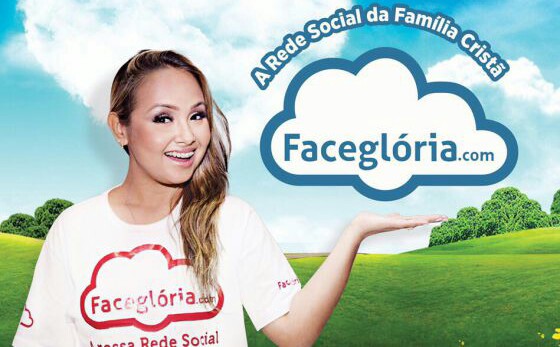 Bruna Karla em anúncio da rede social Faceglória. (Divulgação)