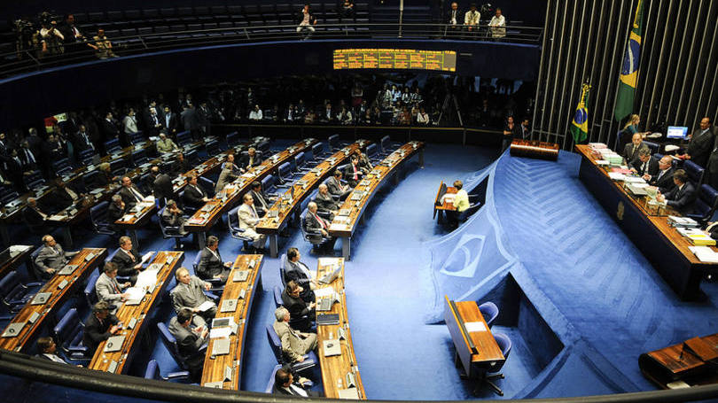Senado durante sessão plenária, dirigida pelo presidente da Casa, Renan Calheiros. (Foto: Exame)