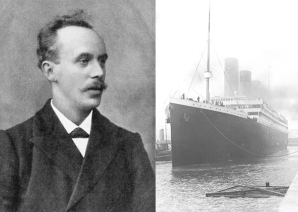 Pastor John Harper e o Titanic no porto de Southampton, na costa sul do Reino Unido, em 10 de abril de 1912. (Foto: Wikipedia)