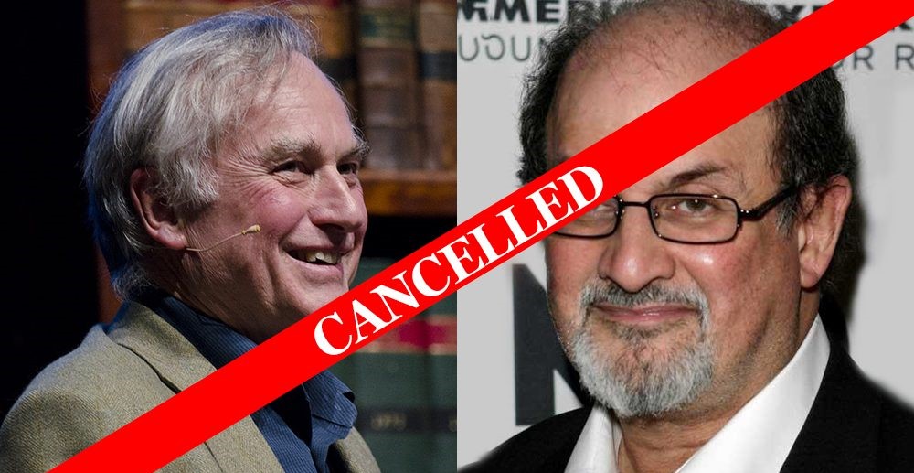 Richard Dawkins (esquerda) e Salmon Rushdie (direita) são alguns dos principais palestrantes que foram convidados para a Convenção, antes de seu cancelamento. (Foto: 