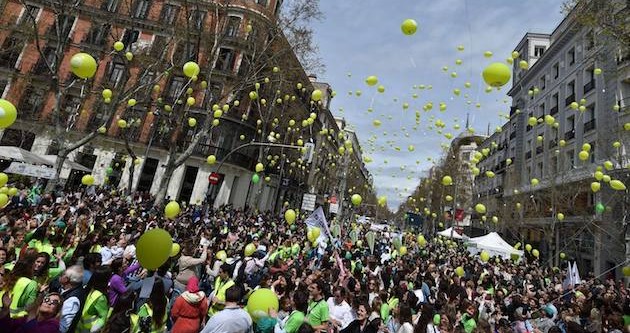 A Marcha pela Vida de Madri passou pelas principais ruas da cidade. (Foto: Evangelical Focus)