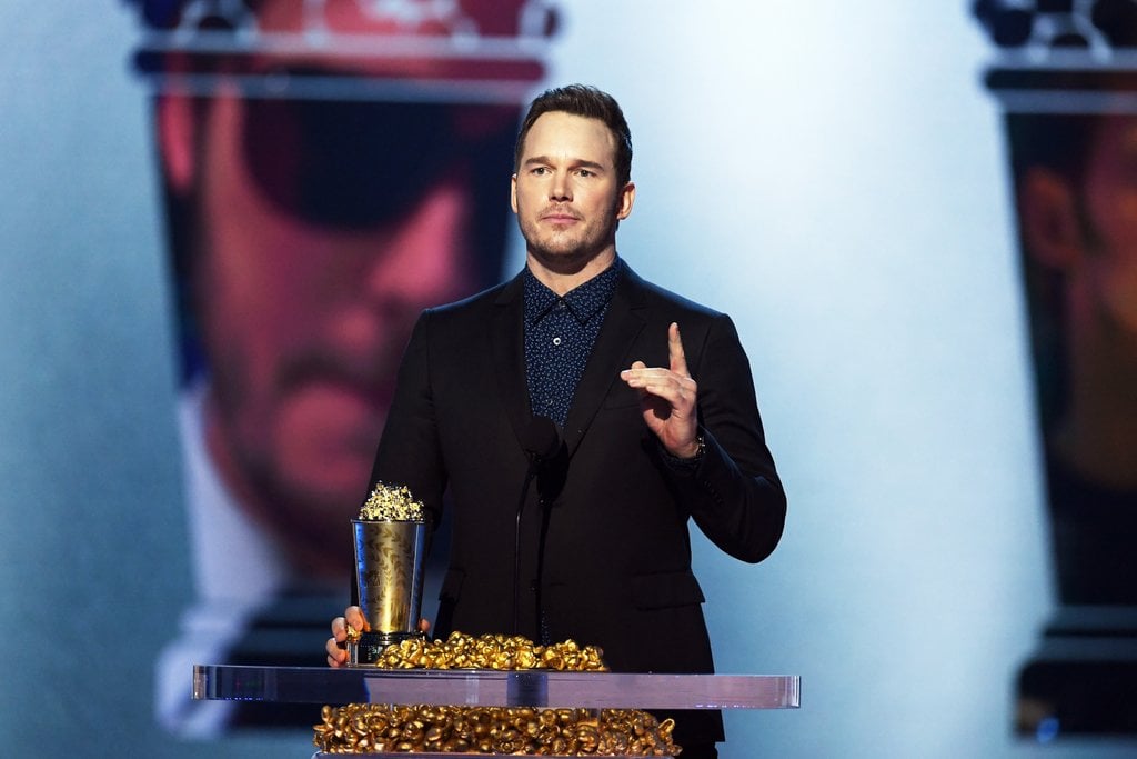 Chris Pratt em discurso no MTV Movie & TV Awards, após receber premiação. (Foto: Getty Images/Kevin Winter)