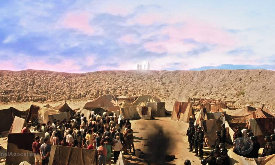 A aparição de Jesus Cristo emocionou o público da novela Apocalipse. (Foto: Reprodução/RecordTV)