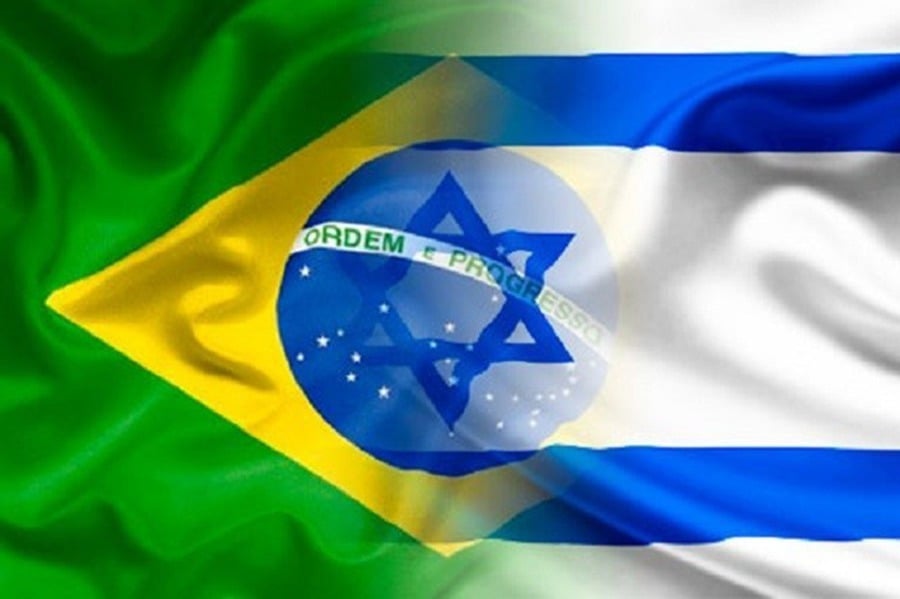 Bandeira do Brasil e Israel. (Imagem ilustrativa)
