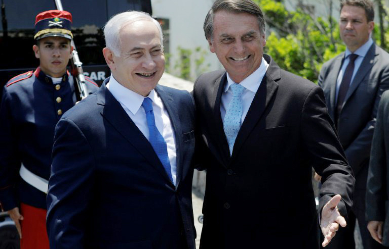 Jair Bolsonaro recebe Benjamim Netanyahu no Brasil. (Foto: Reprodução/Twitter)