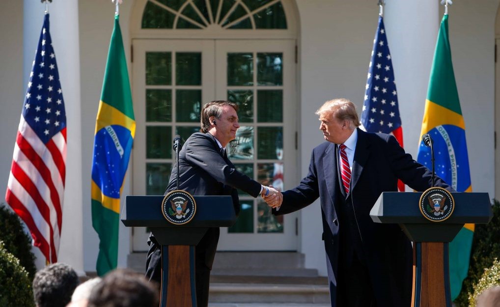 O presidente Donald Trump e o presidente Jair Bolsonaro durante atendimento à imprensa na Casa Branca, em Washington, nos Estados Unidos. (Foto: Vanessa Carvalho/Brazil Photo Press/Agência O Globo) 