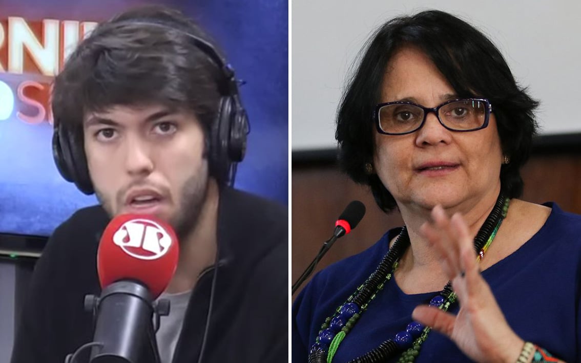 Caio Coppolla e ministra Damares Alves. (Foto: Reprodução/YouTube)