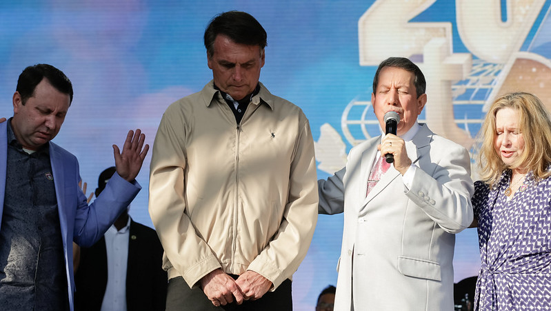 Presidente da República Jair Bolsonaro participa da Cerimônia de Celebração de 40 anos da Igreja Internacional da Graça de Deus. (Foto: Carolina Antunes/PR)