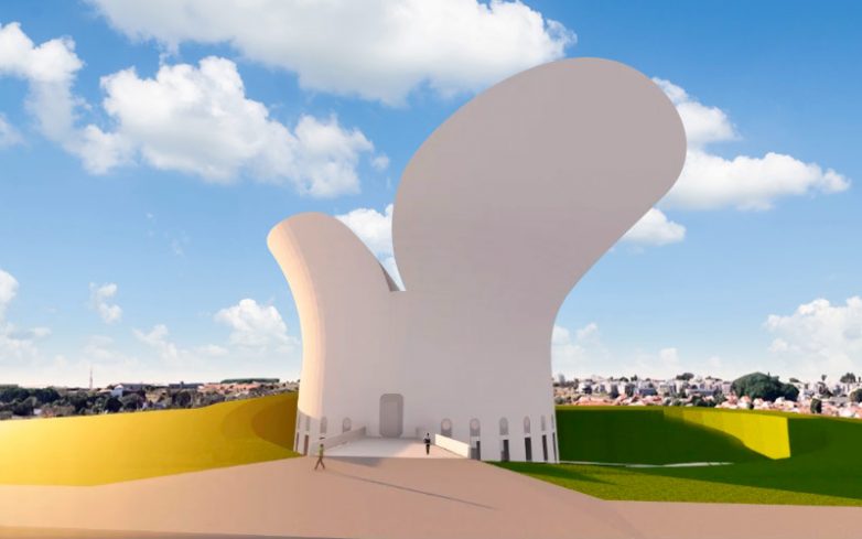 O projeto arquitetônico do Museu da Bíblia é inspirado em croquis do renomado arquiteto Oscar Niemeyer. (Imagem: Divulgação)