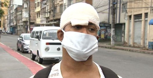 Silas Neves da Silva sofreu ferimentos na cabeça e pescoço. (Foto: Reprodução / TV Gazeta)