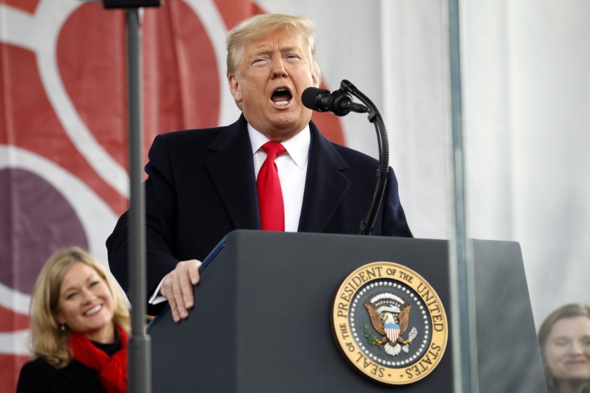 Presidente Donald Trump participou da Marcha Pela Vida em Washington, em 2020. (Foto: Yuri Gripas/Abaca Pool/EPA-EFE/R)