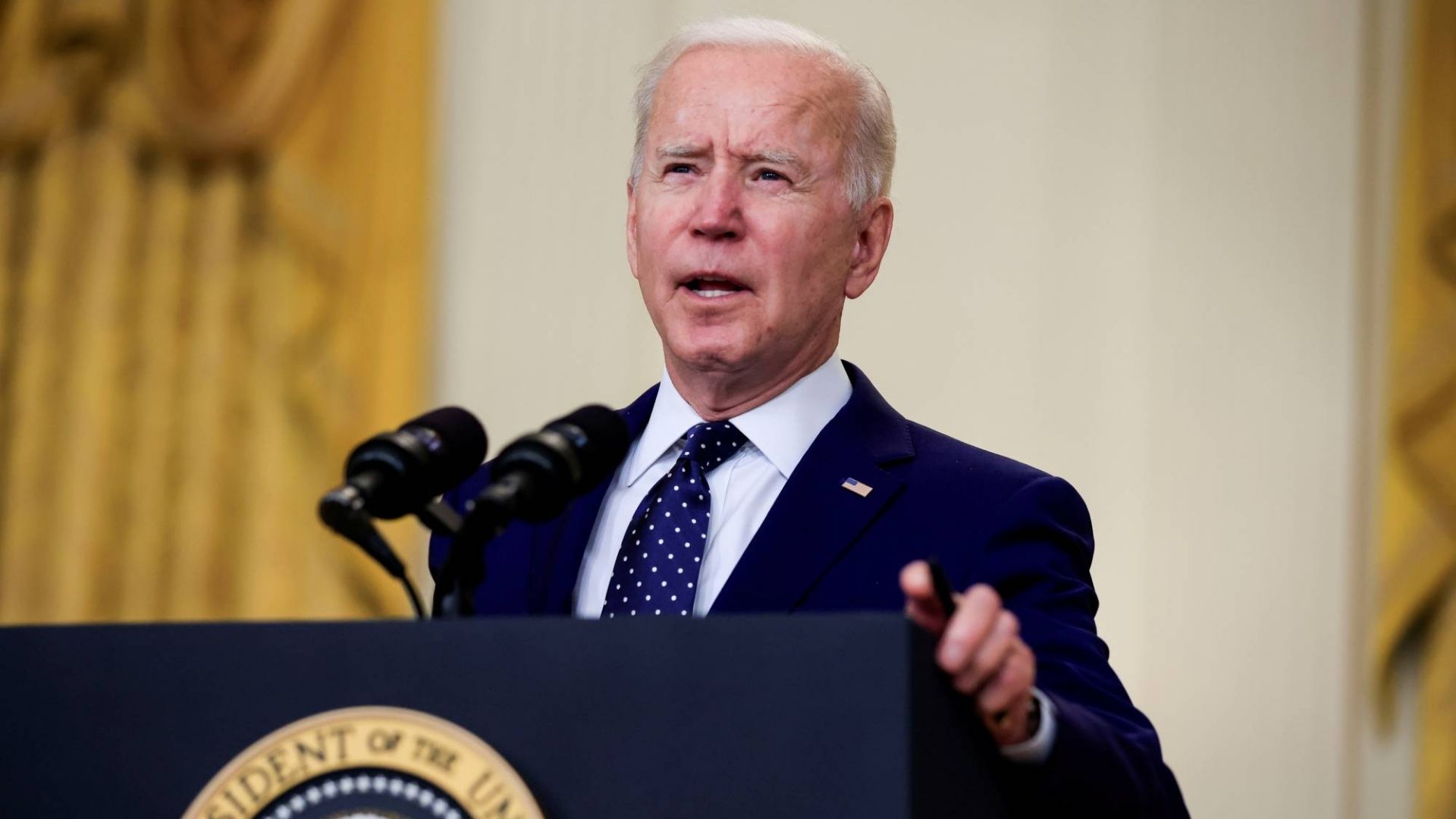 Presidente dos EUA, Joe Biden, discursando na Casa Branca. (Foto: Reuters)