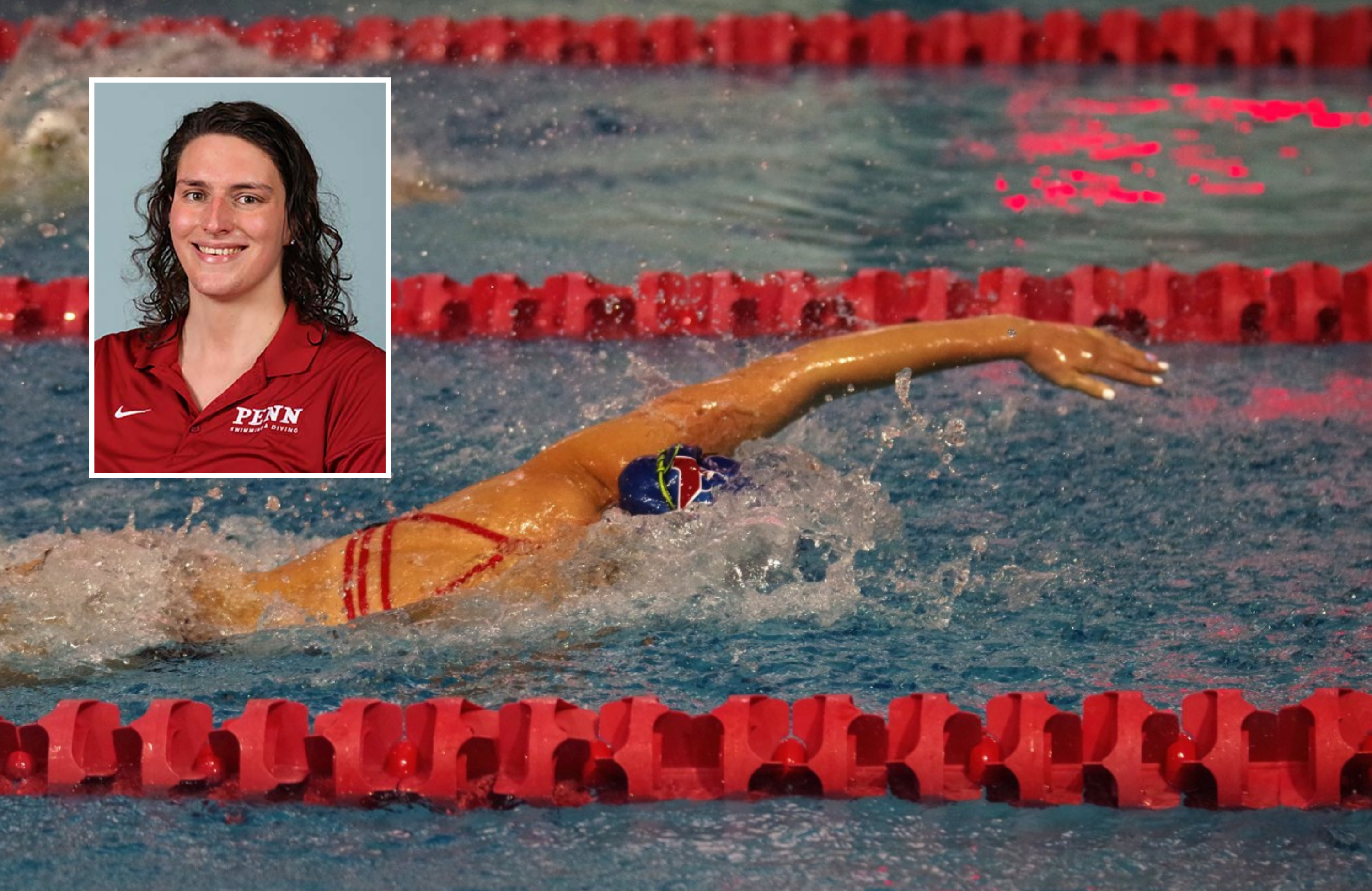 Lia Thomas quebrou ainda mais recordes durante um encontro no fim de semana. (Foto: Twitter / @PennSwimDive)
