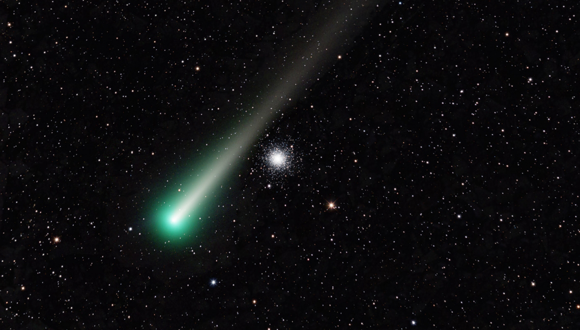 Imagem do cometa C/2021 A1 (Leonard) tirada no Observatório do Monte Lemmon. (Foto: Adam Block)