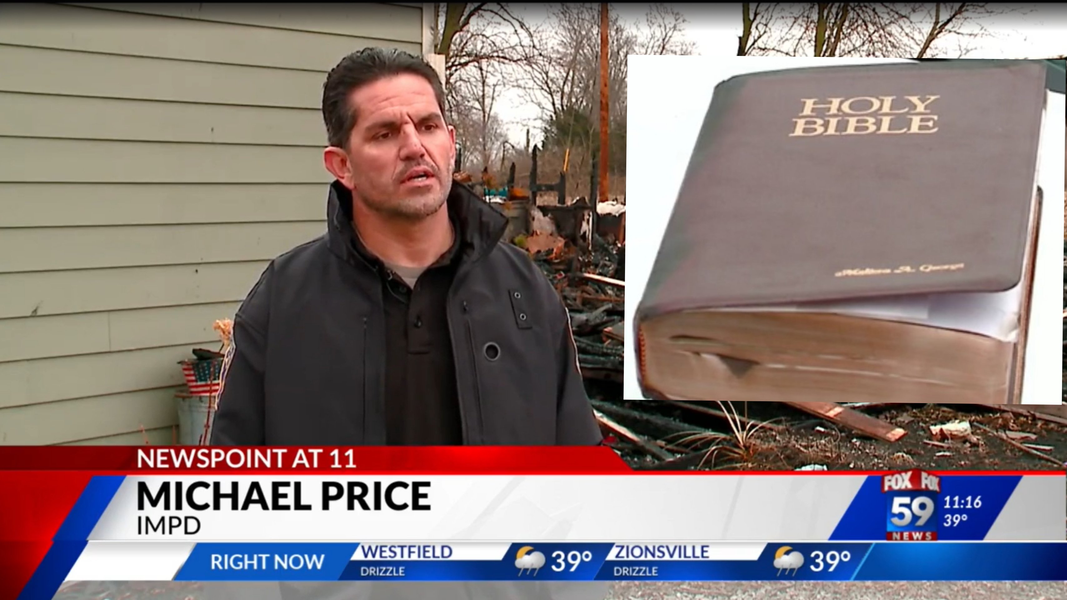 Bíblia é encontrada intacta após incêndio em casa de policial