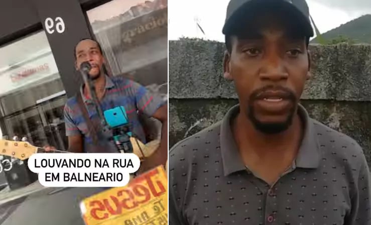 Homem tem violão apreendido por louvar na rua, em Balneário Camboriú