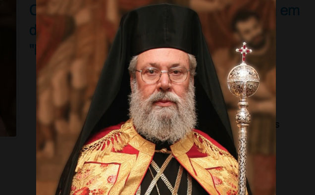 Arcebispo Crisóstomos II, líder da Igreja de Chipre. (Foto: Igreja Ortodoxa de Chipre)