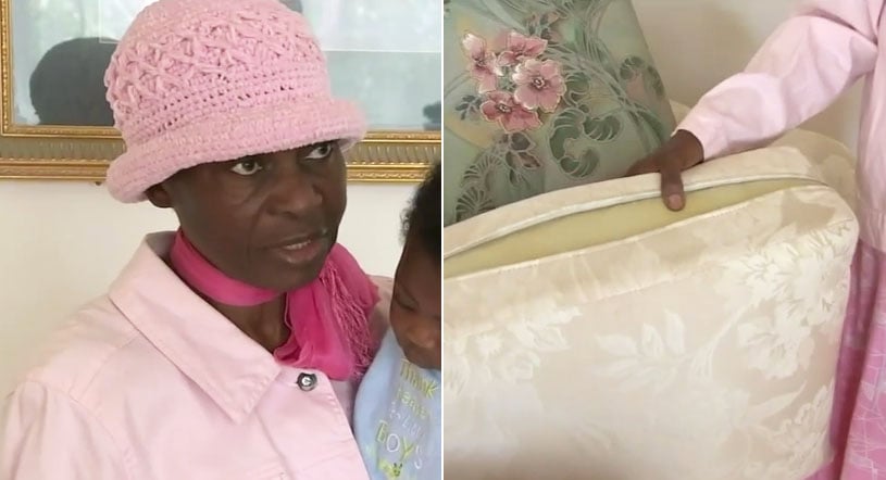 Vicky Umodu achou US$ 36.000 escondidos em um sofá. (Foto: Reprodução/KABC)