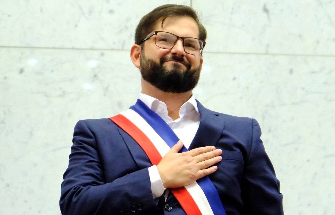 Gabriel Boric na posse da presidência do Chile. (Foto: Governo do Chile)