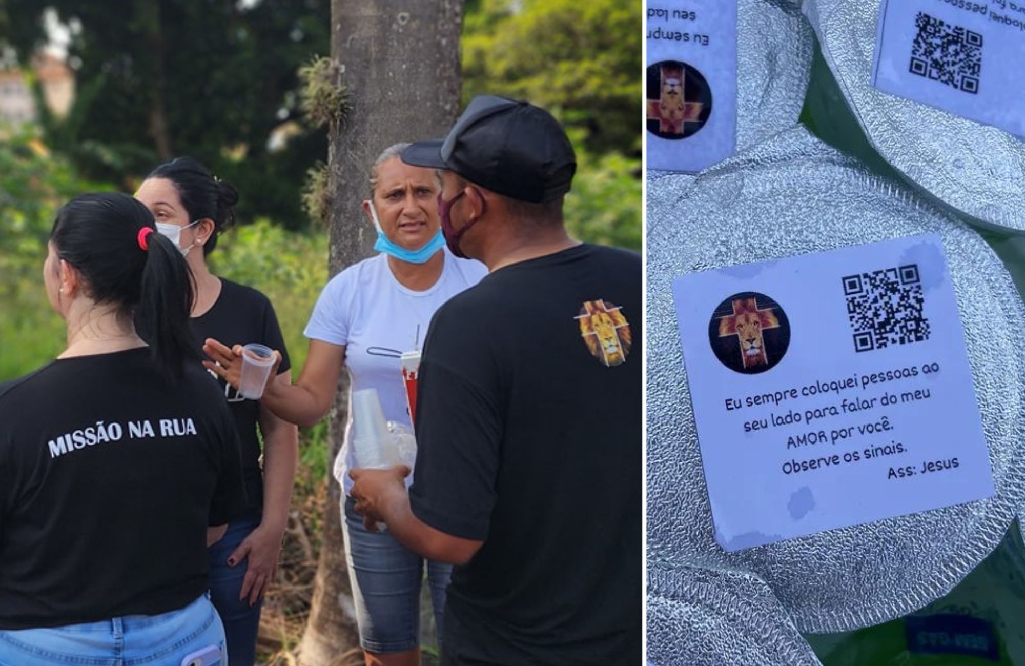 Voluntários receberam participantes de evento esportivo com copo de água gelada. (Foto: Reprodução/Facebook Missão Encorajamento)