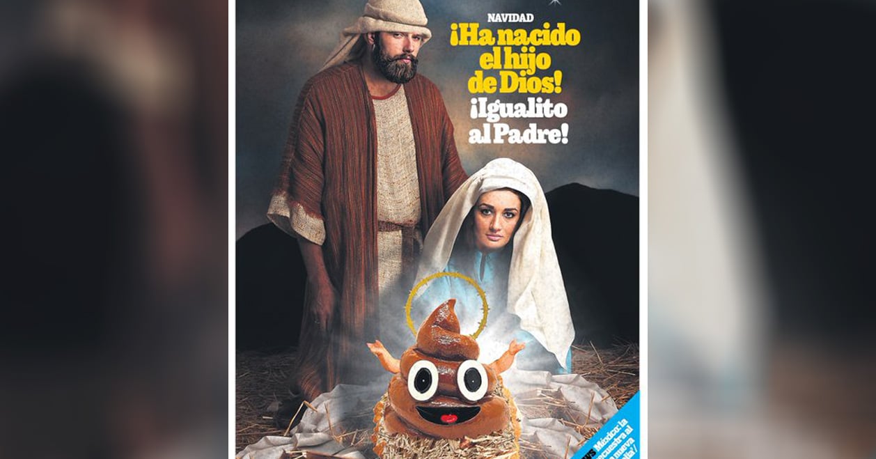 Revista espanhola é acusada de crime religioso por capa blasfema