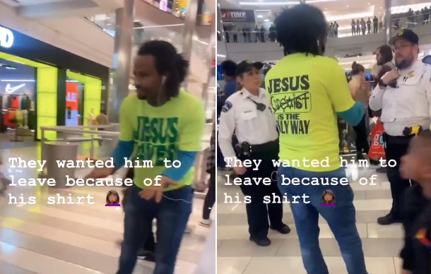 Homem é forçado a tirar camiseta 'Jesus Salva’ para não ofender clientes de shopping