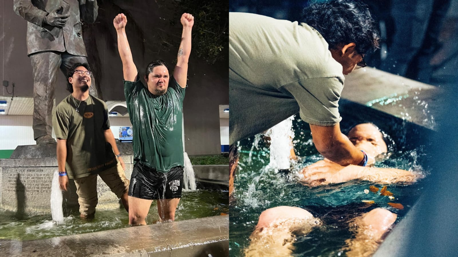 Estudantes foram batizados em campis nos EUA. (Foto: Facebook/New Life Young Adults).