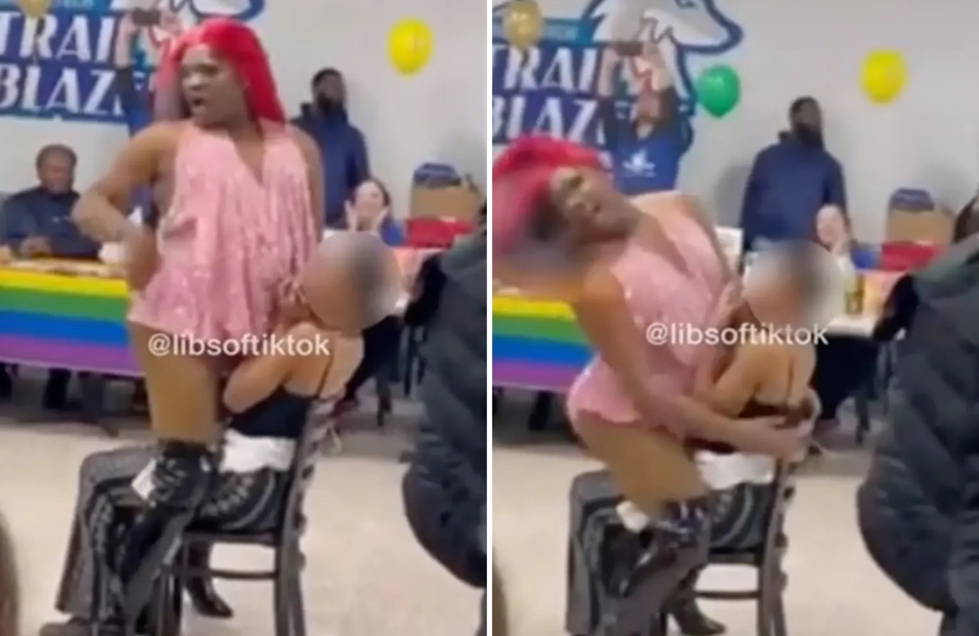 Drag queen causa indignação ao fazer dança erótica em cima de aluna