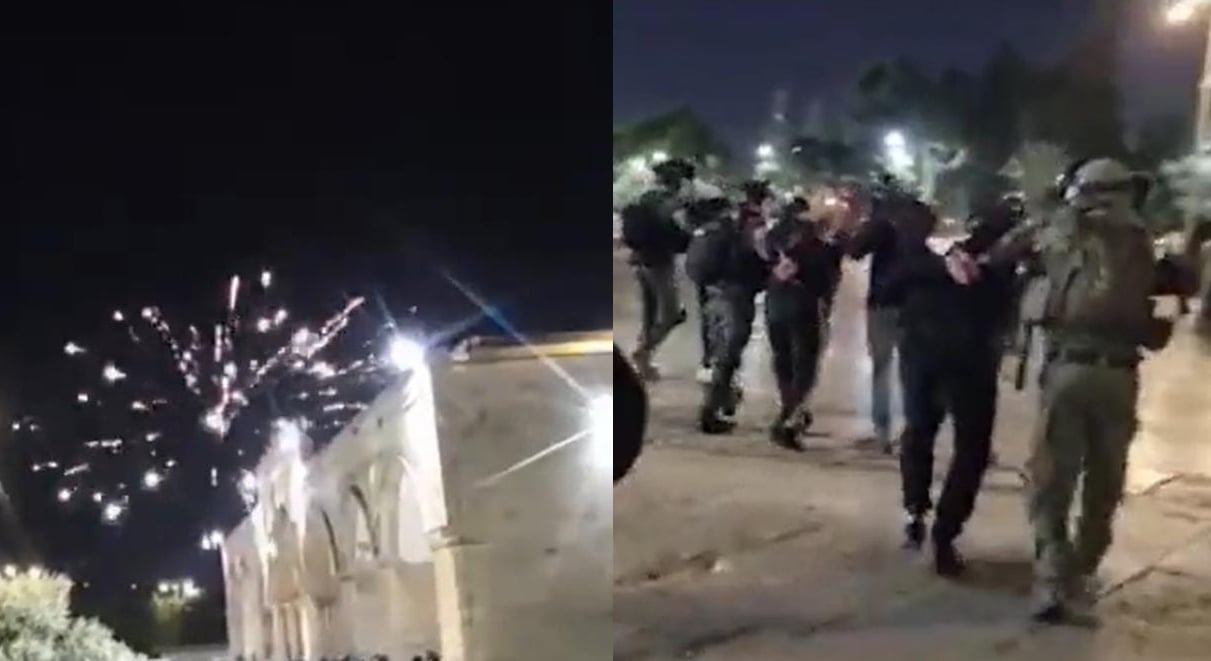 Conflito no Monte do Templo. (Foto: Captura de tela/Twitter Israel Police)