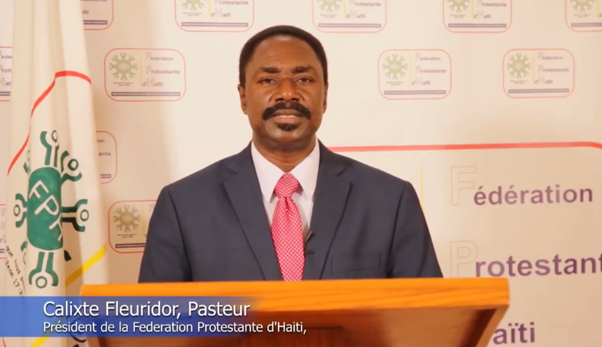 Calixte Fleuridor, presidente da Federação Protestante do Haiti. (Captura de tela/Facebook/Federation Protestante d'Haiti)