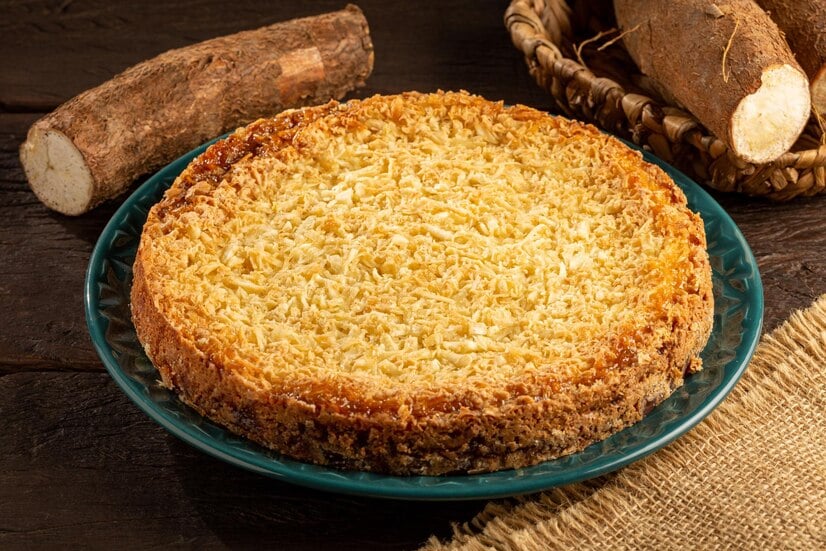 Bolo de Mandioca para o café da tarde