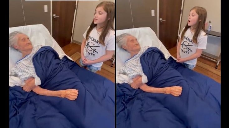 Menina canta último louvor para avó que levou toda família a Jesus