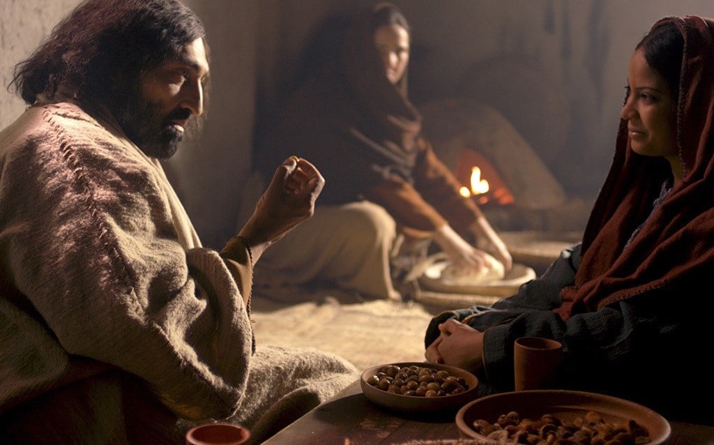 Jesus com Marta e Maria. (Foto: FreeBible)