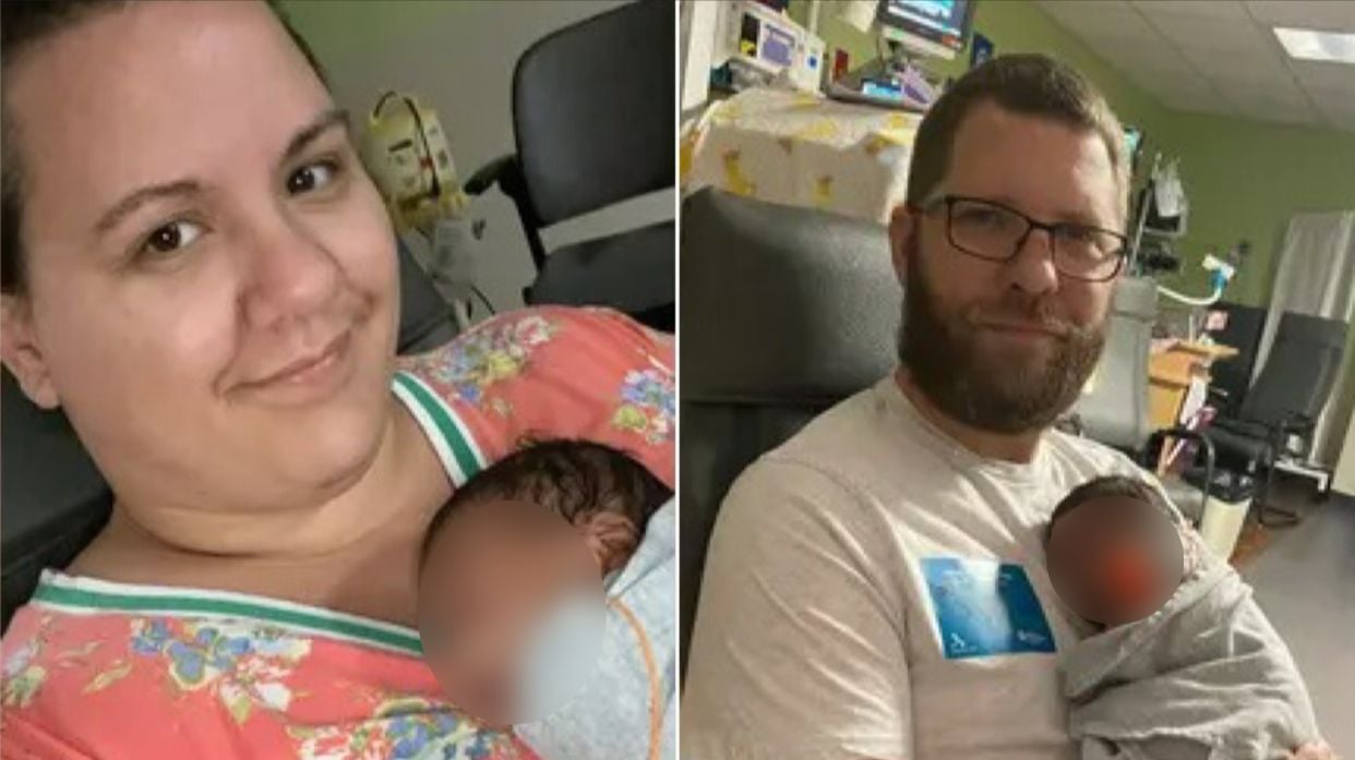 O casal com o bebê. (Foto: Reprodução/Fox News/Tyler Family)