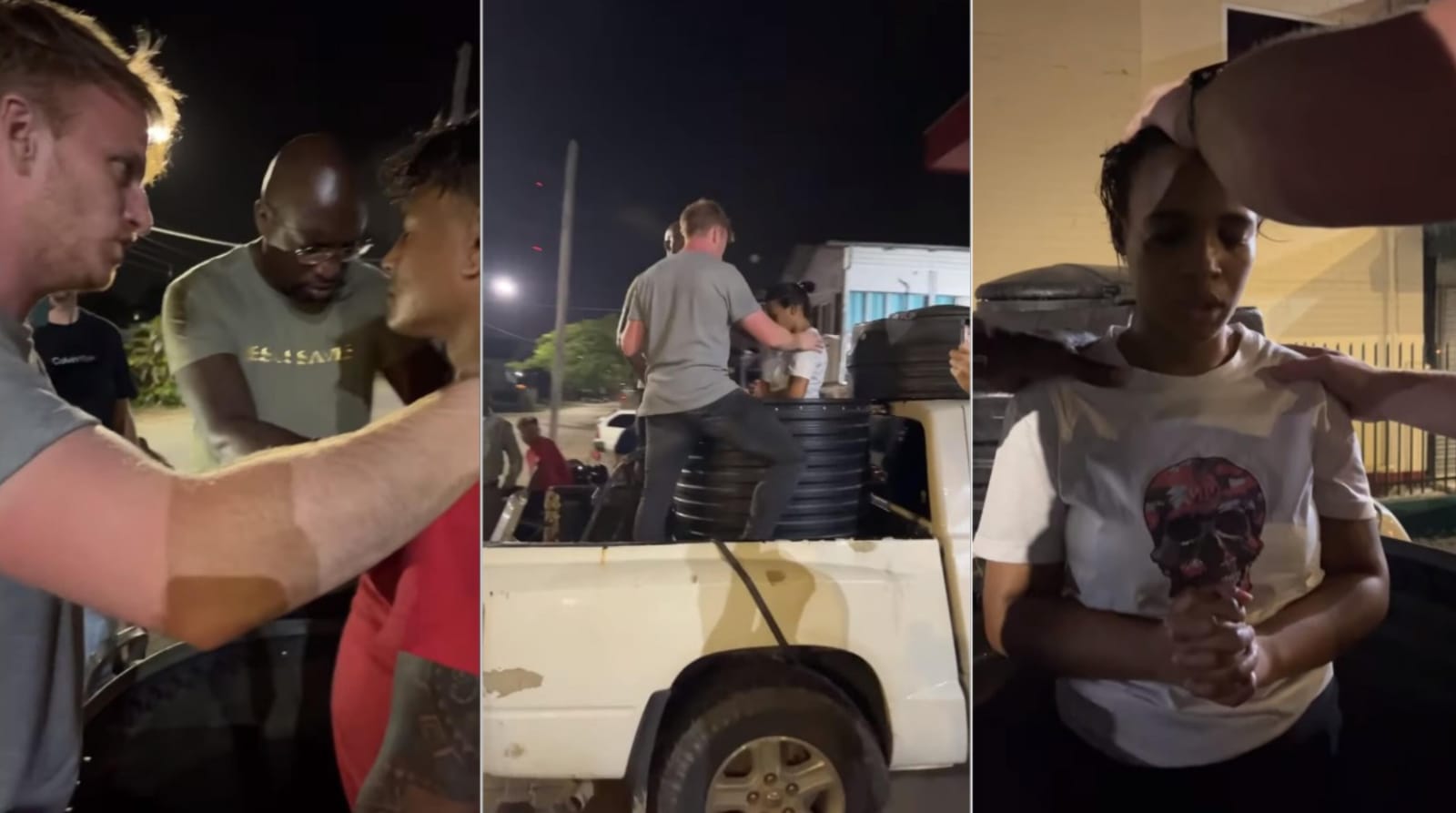 Garçons são batizados em carroceria de carro após evangelismo no Suriname