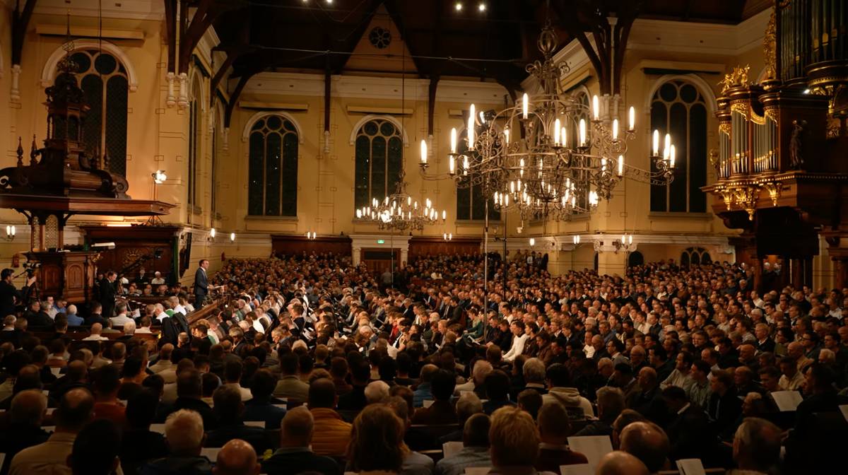 1.700 homens cantam salmos, hinos e louvores em igreja na Holanda