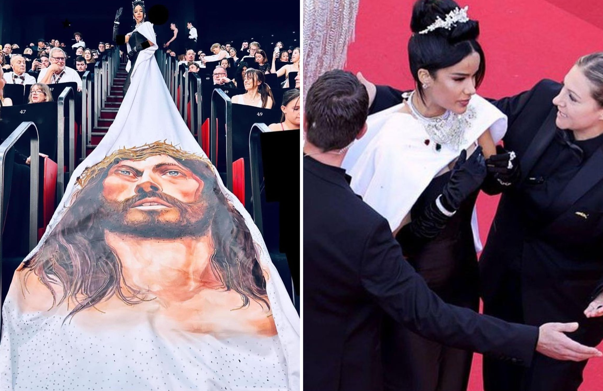 Atriz é impedida de exibir estampa de Jesus em vestido no tapete vermelho de Cannes 