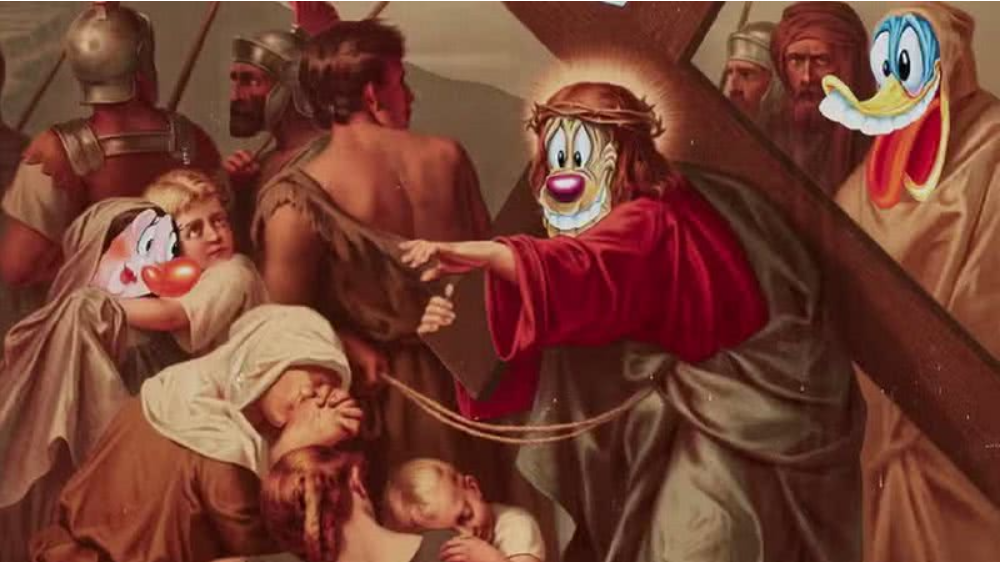 Pintura de Jesus com rosto de Looney Tunes é removida de exposição na Austrália