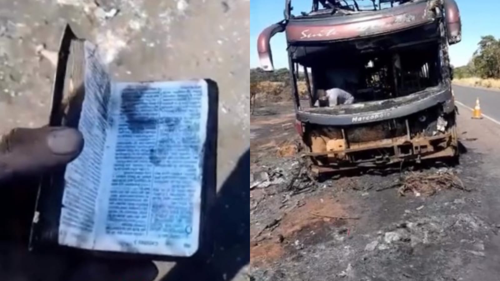 Bíblia é encontrada intacta após incêndio destruir ônibus no MS: “É coisa de Deus”