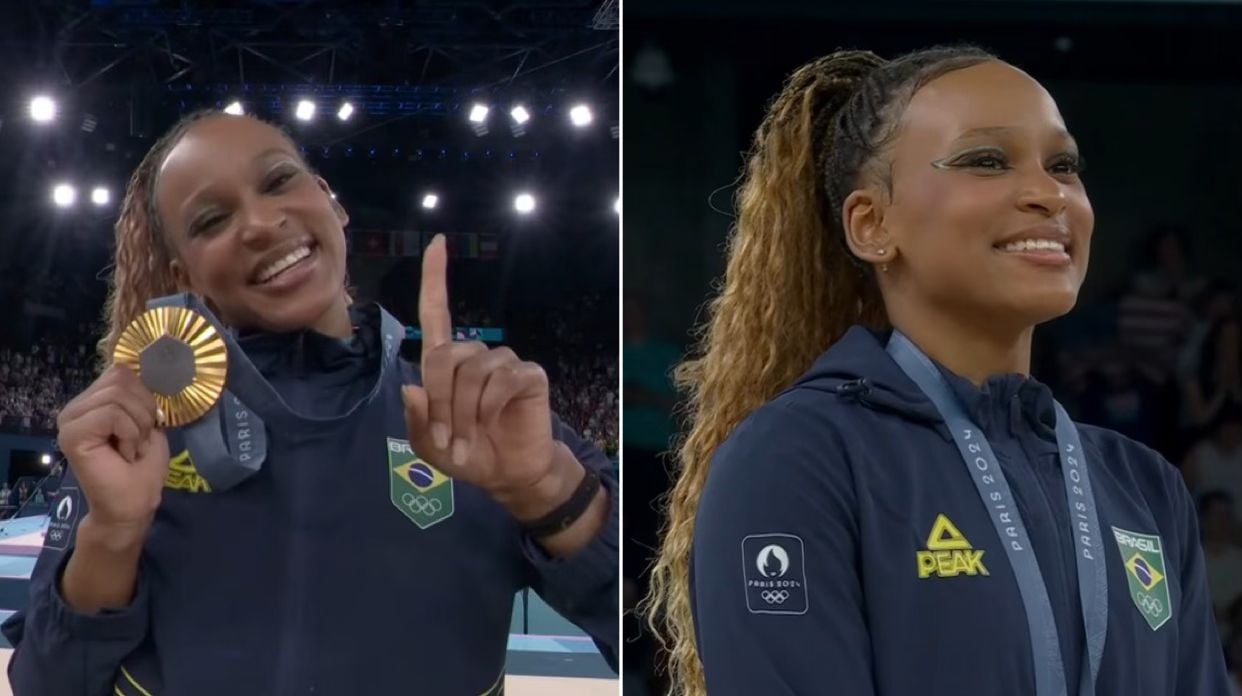 Rebeca Andrade. (Foto: Reprodução/YouTube/Olympics)