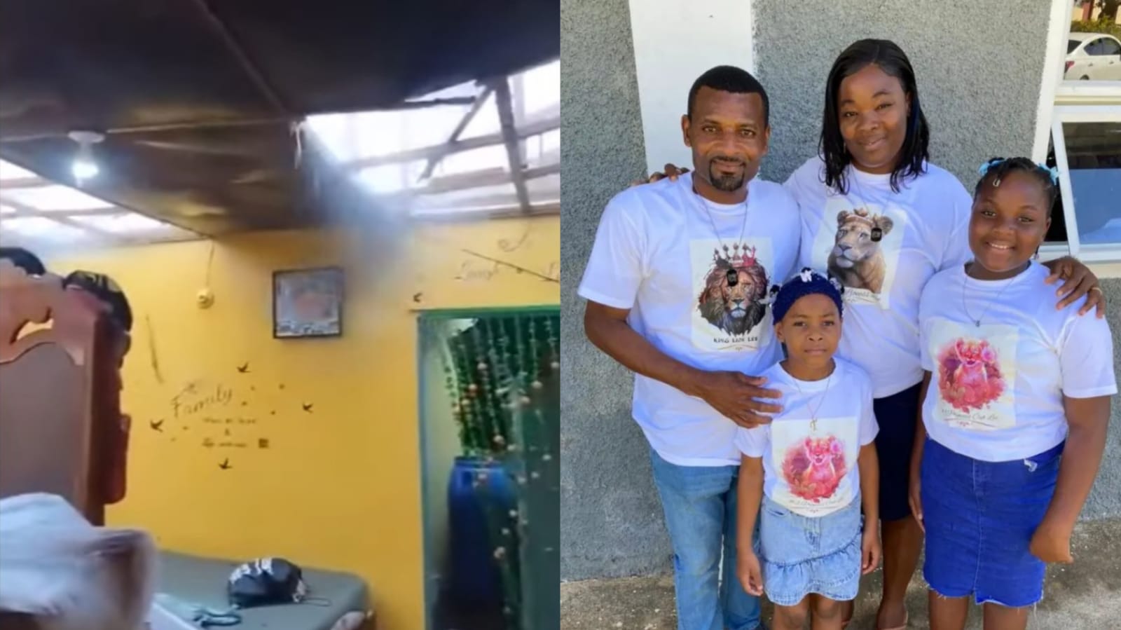 Tommy Lee e sua família receberam a paz de Deus na tempestade. (Foto: Reprodução/YouTube/Jamaica Observer/Arquivo pessoal).