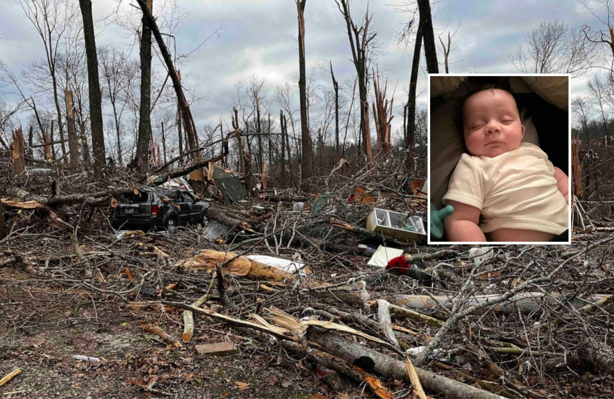 Bebê de 4 meses sobrevive a tornado após ser resgatado: ‘Foi pela graça de Deus’