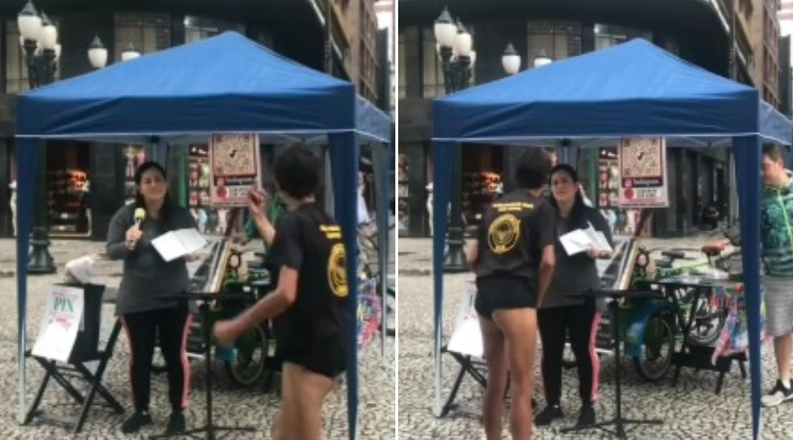 Homem cospe em rosto de pregadora de rua durante evangelismo em Curitiba