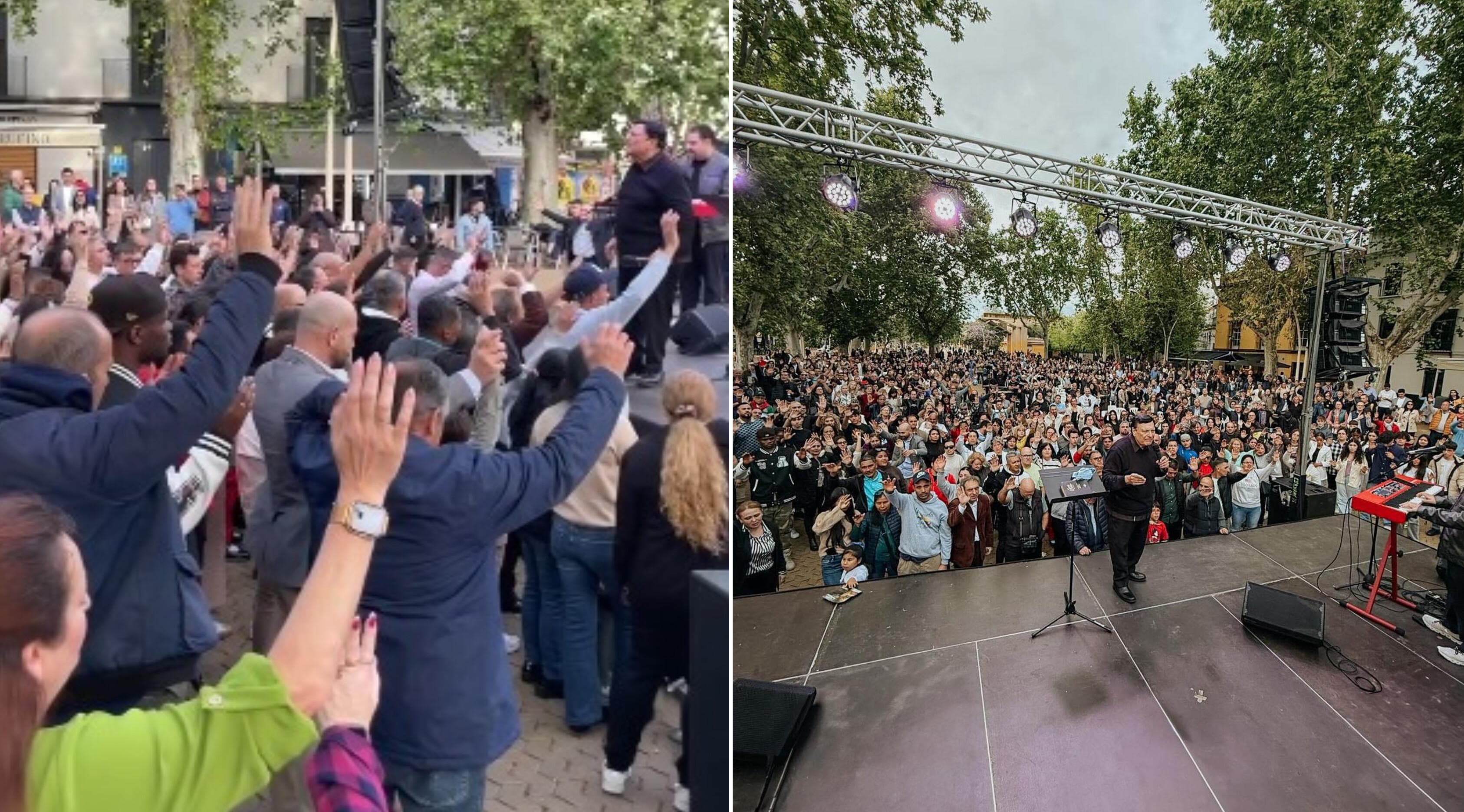 Pessoas aceitam Jesus em culto na praça na Espanha: “Há 40 anos não víamos isso”