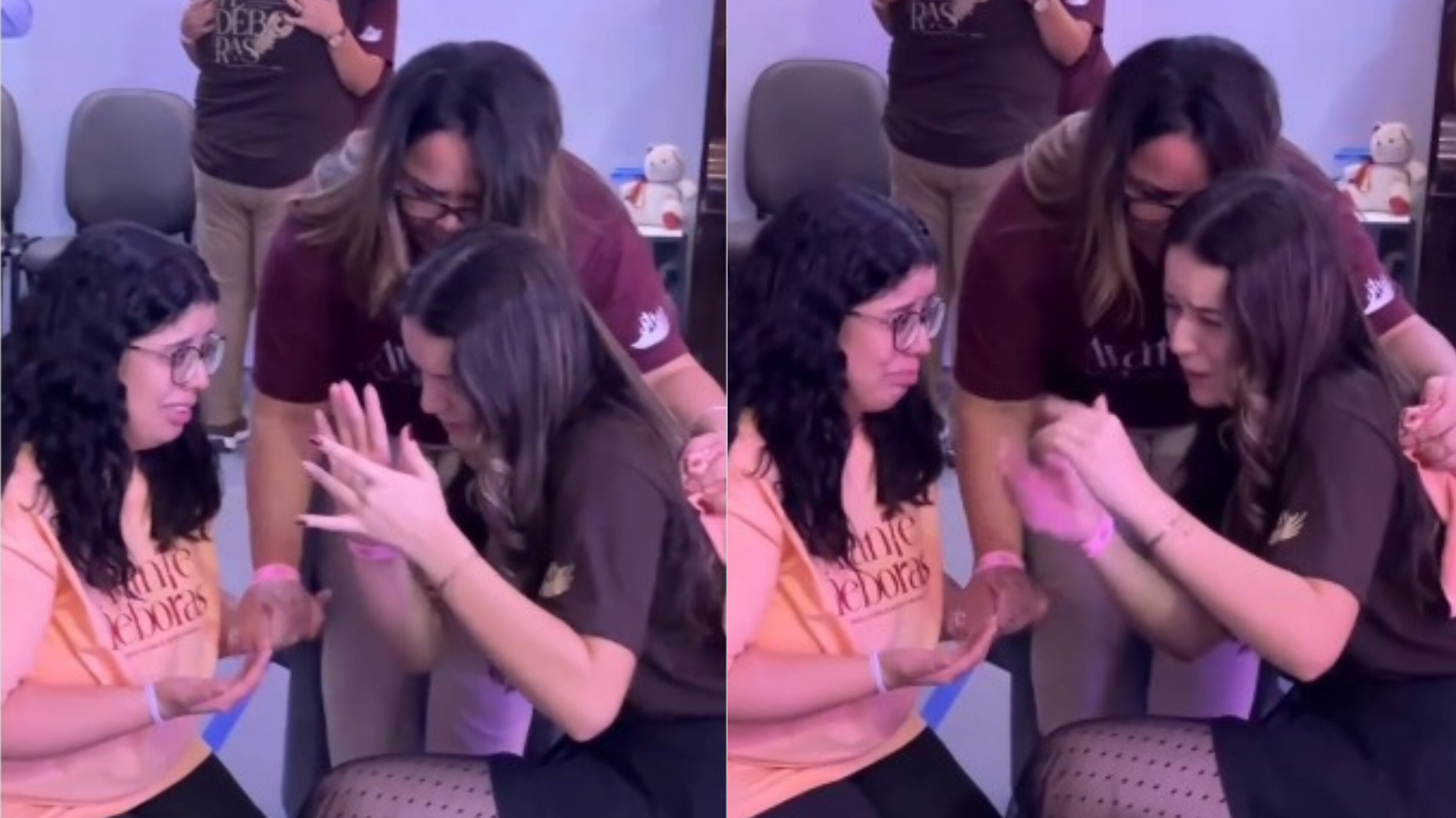 Intérprete de Libras traduz profecia para surda em culto: 