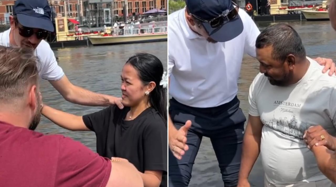 Pessoas são batizadas em canais da Holanda durante evangelismo: “Abertos para Jesus”