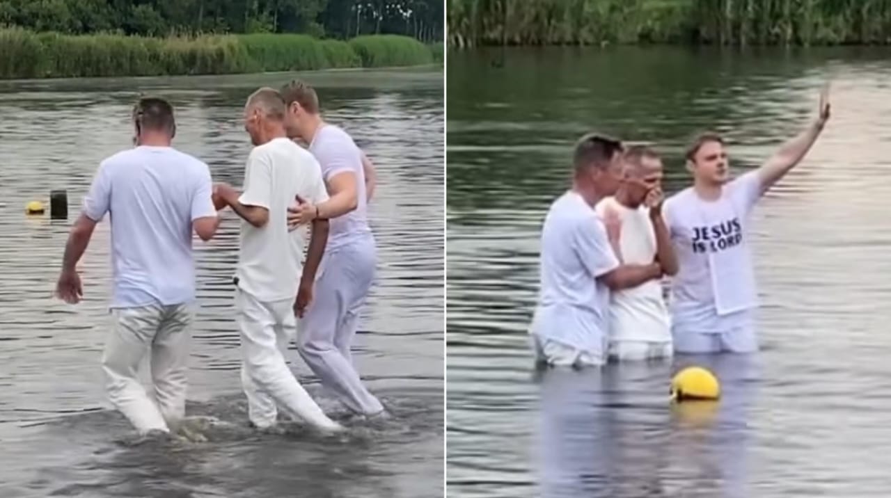 Paciente terminal é levado de ambulância para ser batizado em lago: