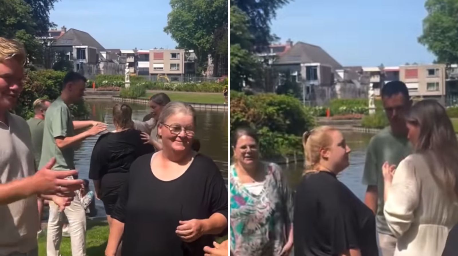 13 pessoas são batizadas em lago durante evangelismo de rua na Holanda